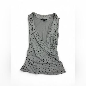 41 Hawthorn Gray Polka Dot Draped Sleeveless Camisole